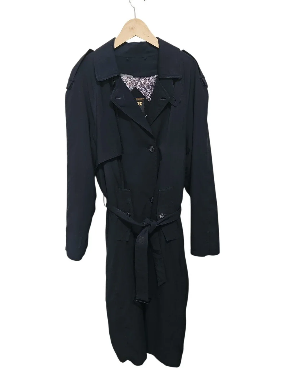 Gore-Tex B6 Apparel Technologies Vintage Long Trench Coat Black Removable Lining
